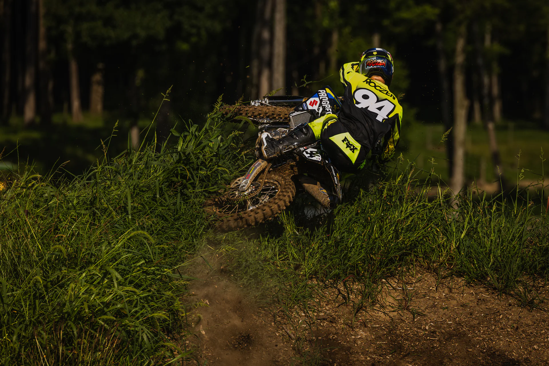 Motocross riders on track